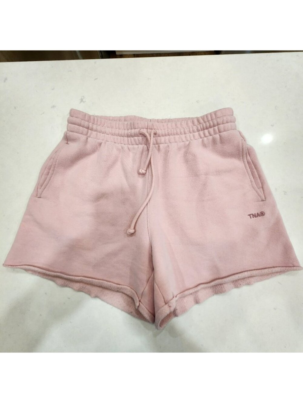 Aritzia TNA Cozy Fleece Boyfriend Sweat Fleece Shorts Womens Small Pink Lounge